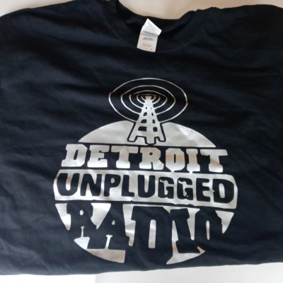 CLEARANCE - Detroit Unplugged Radio T-Shirt XL Black/Silver