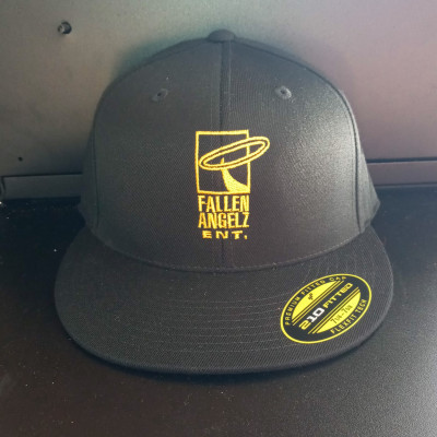 CLEARANCE - Fallen Angels ENT Black/Yellow Logo Fitted Hat 7 1/4 to 7 5/8
