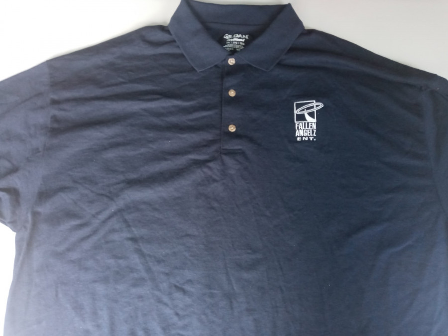 CLEARANCE - Fallen Angelz ENT Polo Shirt (Navy Blue) - 2XL